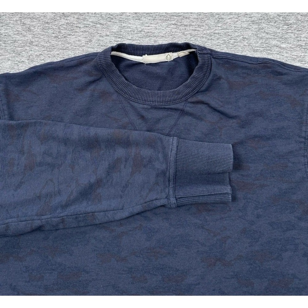 Tasc Performance Sweater Mens Size Medium Blue Camo Cotton Bamboo Crew